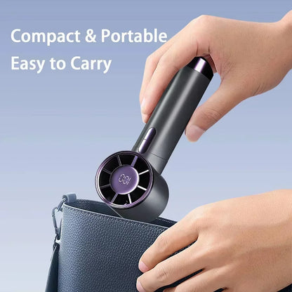 Mini Handheld Fan with Power Display Portable Air Calculating Fan Personal Highspeed Fan Rechargeable Mute Handheld Fan
