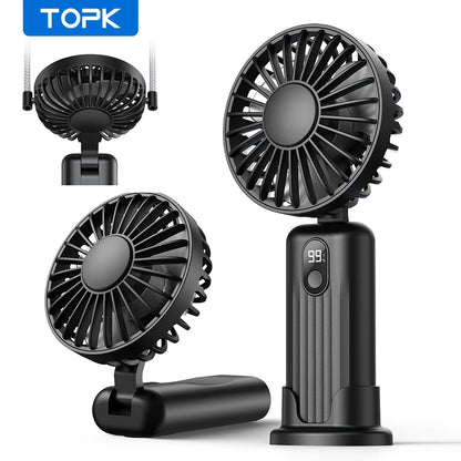 Portable Mini Fan,2400Mah USB Rechargeable Hand Neck Fan 3In1 Personal Electric Fan Standing Fans for Room Camping Foldable
