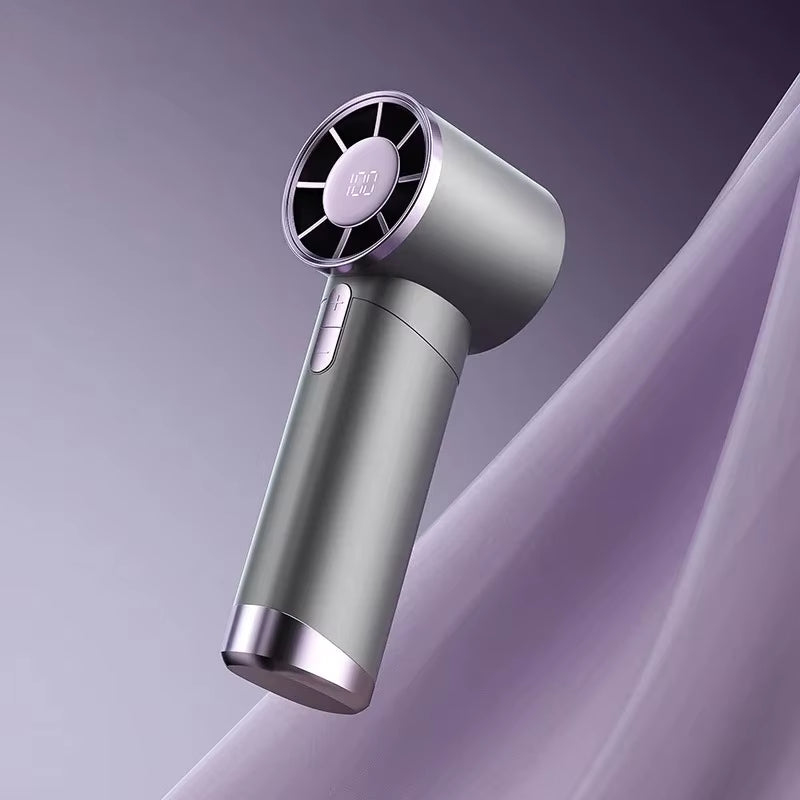Mini Handheld Fan with Power Display Portable Air Calculating Fan Personal Highspeed Fan Rechargeable Mute Handheld Fan