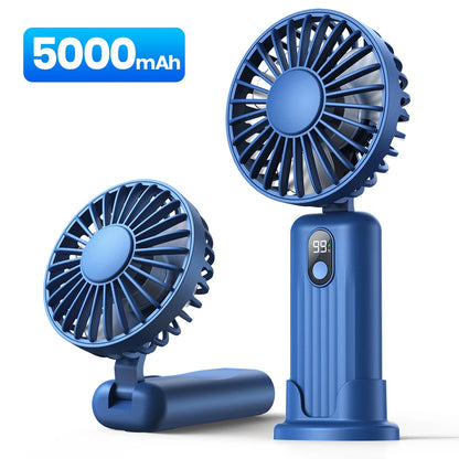 Portable Mini Fan,2400Mah USB Rechargeable Hand Neck Fan 3In1 Personal Electric Fan Standing Fans for Room Camping Foldable